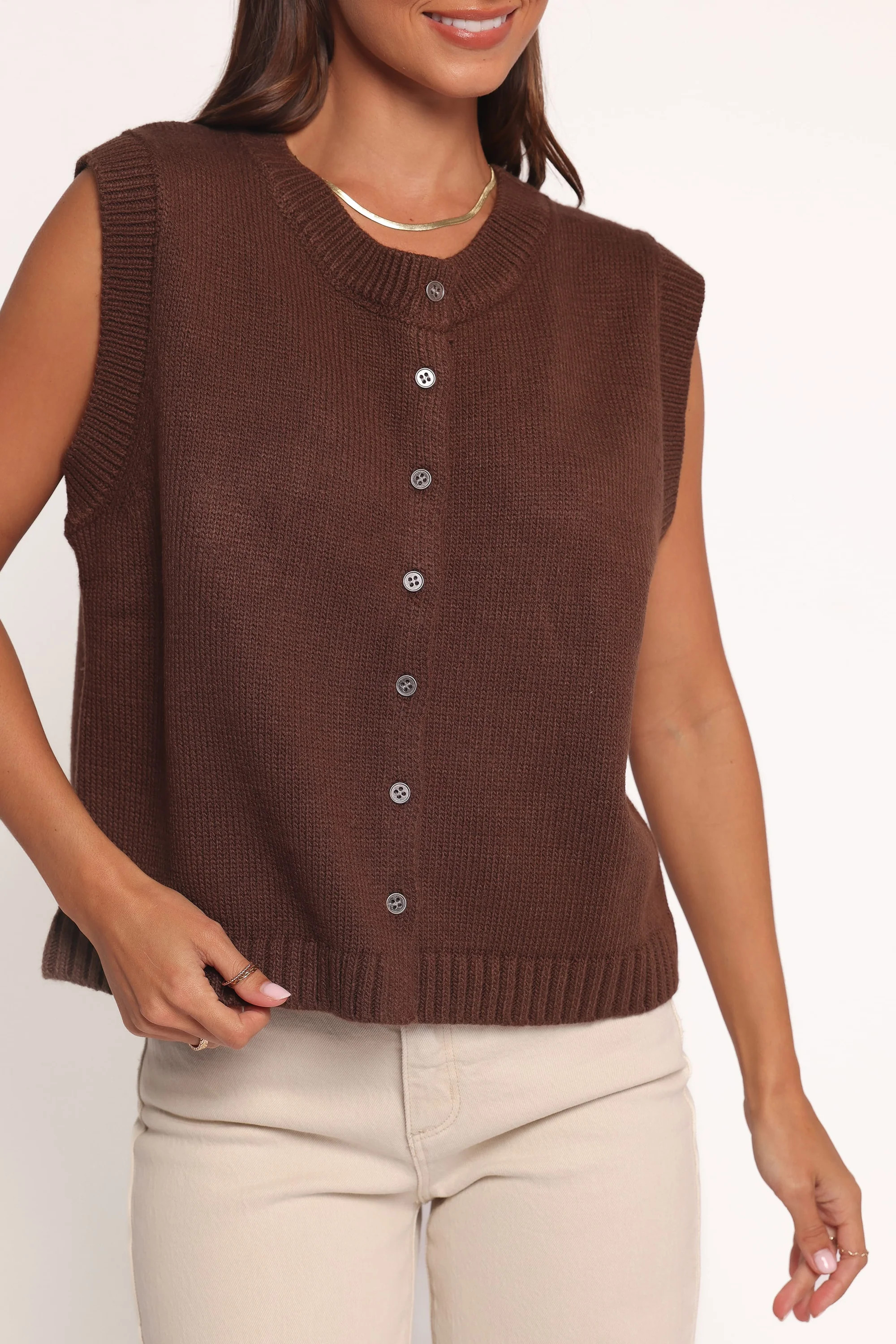 Weston Knit Vest - Dark Chocolate | Petal & Pup (US)