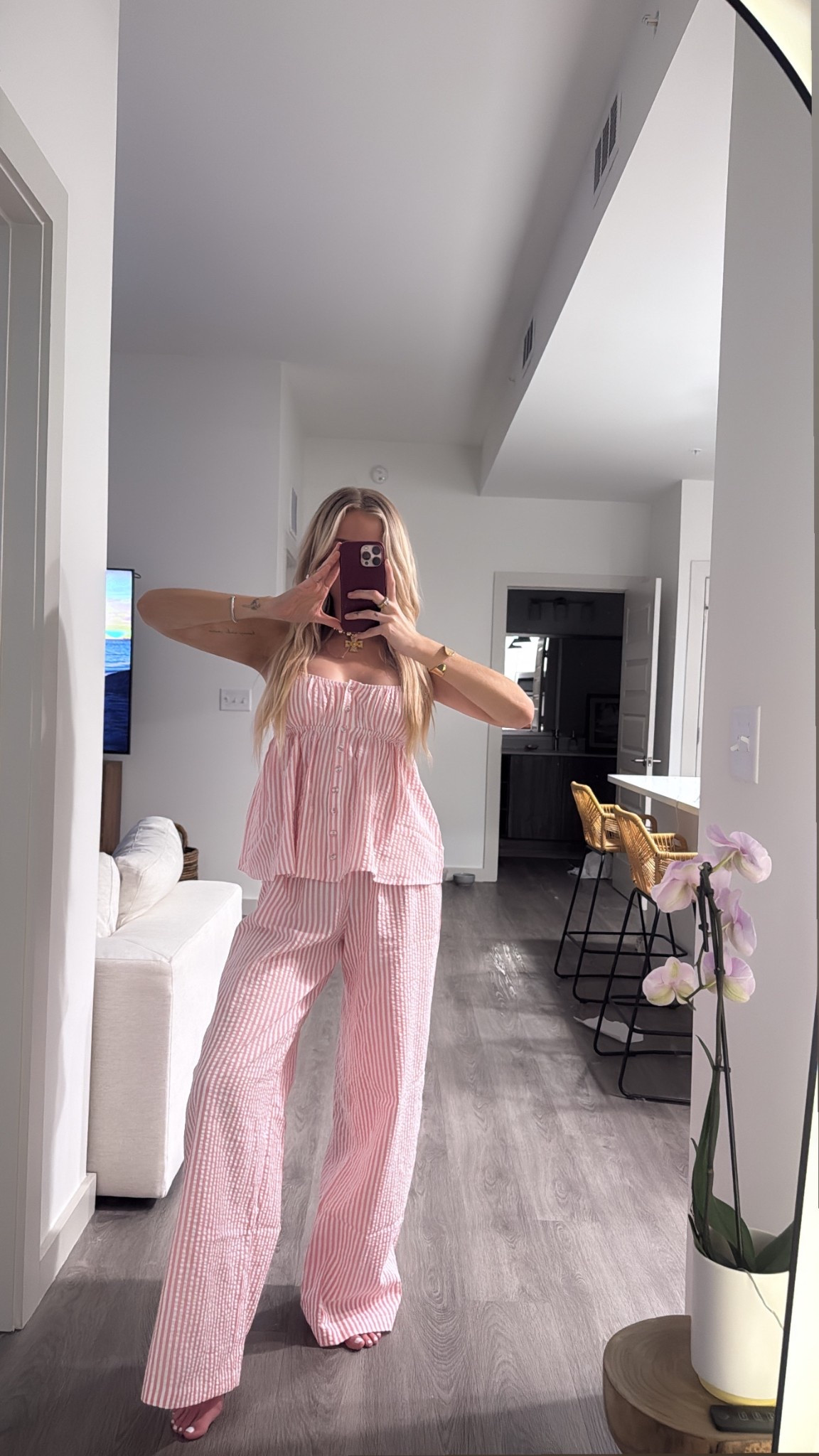 The cutest pink PJs 💘🎀 