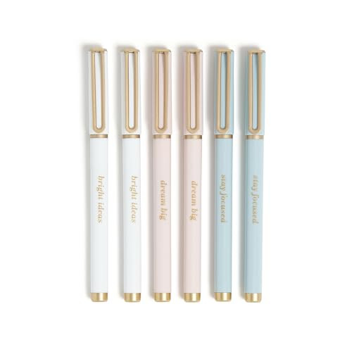 U Brands Catalina Felt Tip Pens, Set of 6, Classic Pretty Pastels with Gold Details, Medium (0.7 ... | Amazon (US)