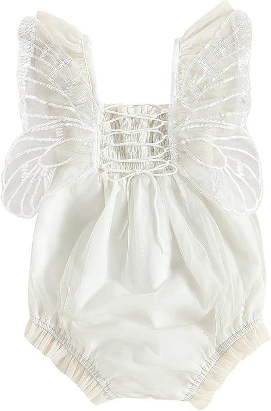 Imcute Baby Girl Butterfly Wings Fairy Romper Bodysuit Cute Mesh Summer Clothes Newborn Girls Bir... | Amazon (US)