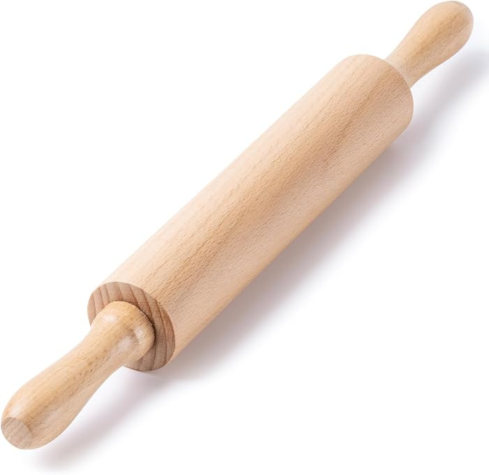 AISOSO Rolling Pin for Baking, 15.75" Wooden Dough Roller, Light Yellow | Amazon (US)