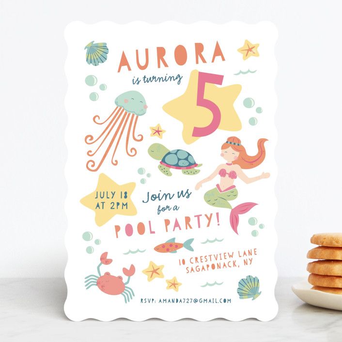 "Sirena" - Customizable Children's Birthday Party Invitations by peetie design. | Minted