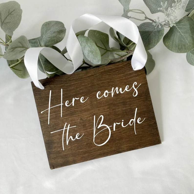 Rustic Here Comes the Bride Sign for Ring Bearer or Flower - Etsy Canada | Etsy (US)