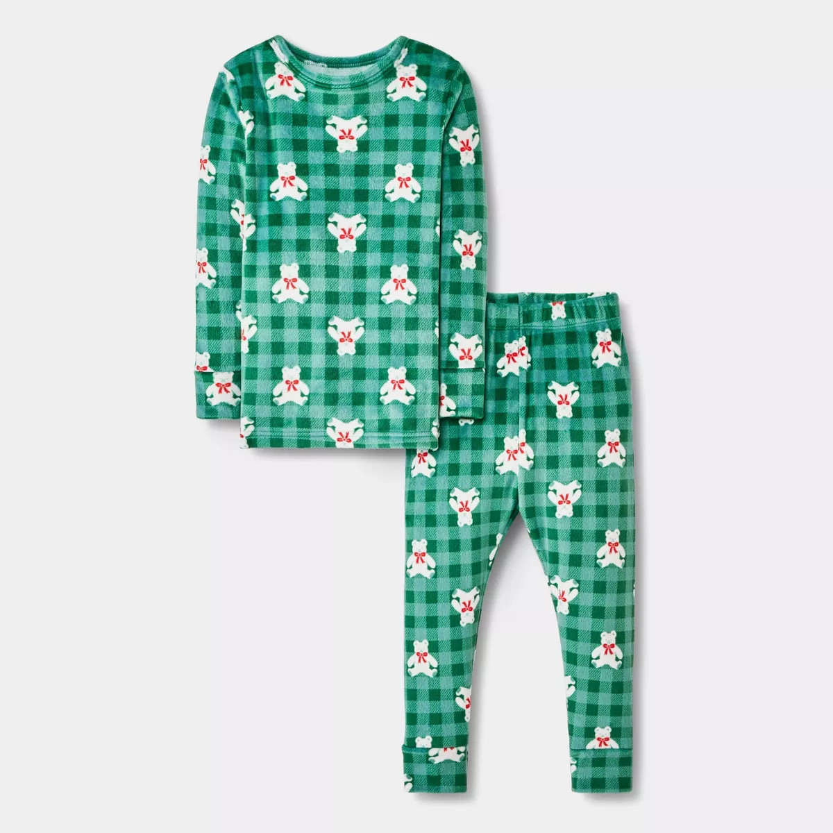 Toddler 2pc Snow Bears Snuggly Soft Pajama Set - Cat & Jack™ Green | Target