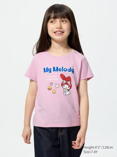 Sanrio characters Cropped UT Graphic T-ShirtColor: 11 PINKSize: KIDS 7-8Y(130)3-4Y(110)5-6Y(120)7... | UNIQLO (US)