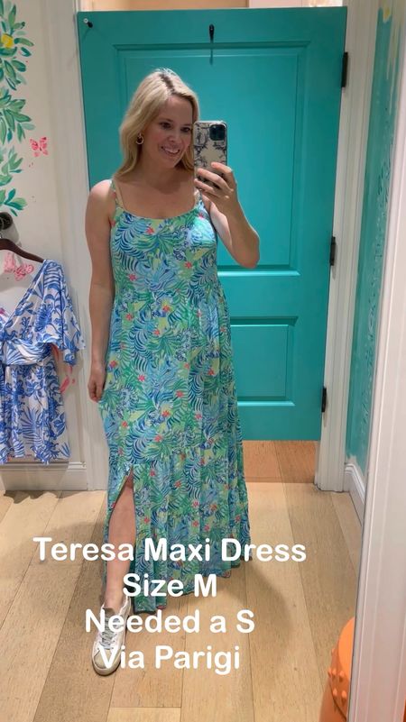 Lilly Pulitzer Teresa maxi dress, runs large. Wearing a M, needed a S

#LTKover40 #LTKSeasonal