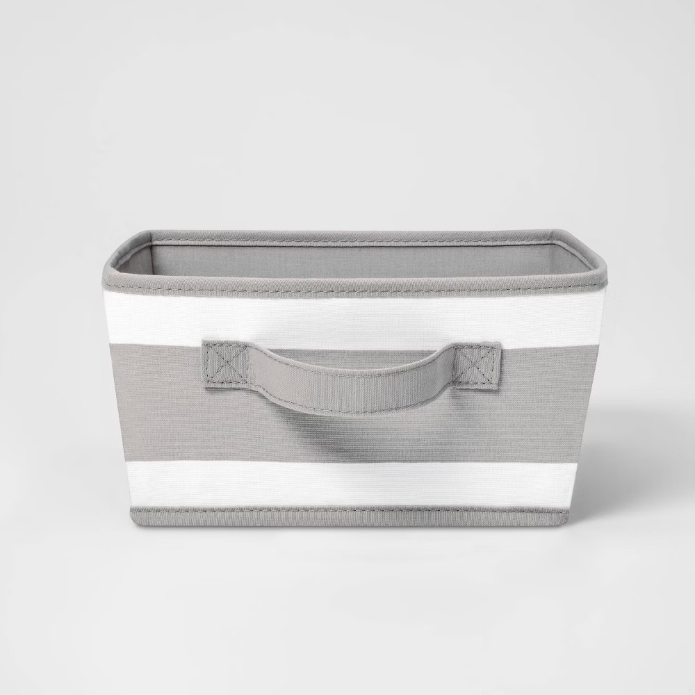 Small Canvas Stripe Bin Gray - Pillowfort | Target