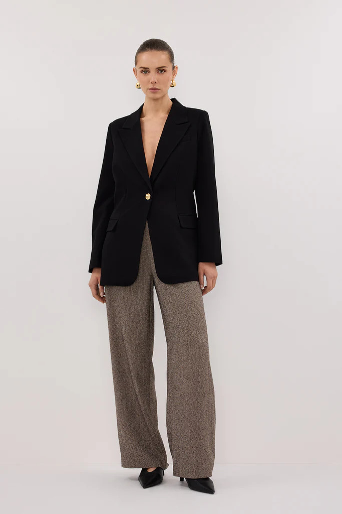 COHEN BLACK CINCHED BLAZER | DISSH