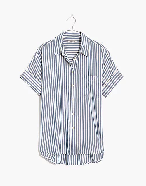 Courier Pleat-Back Shirt in Stripe | Madewell