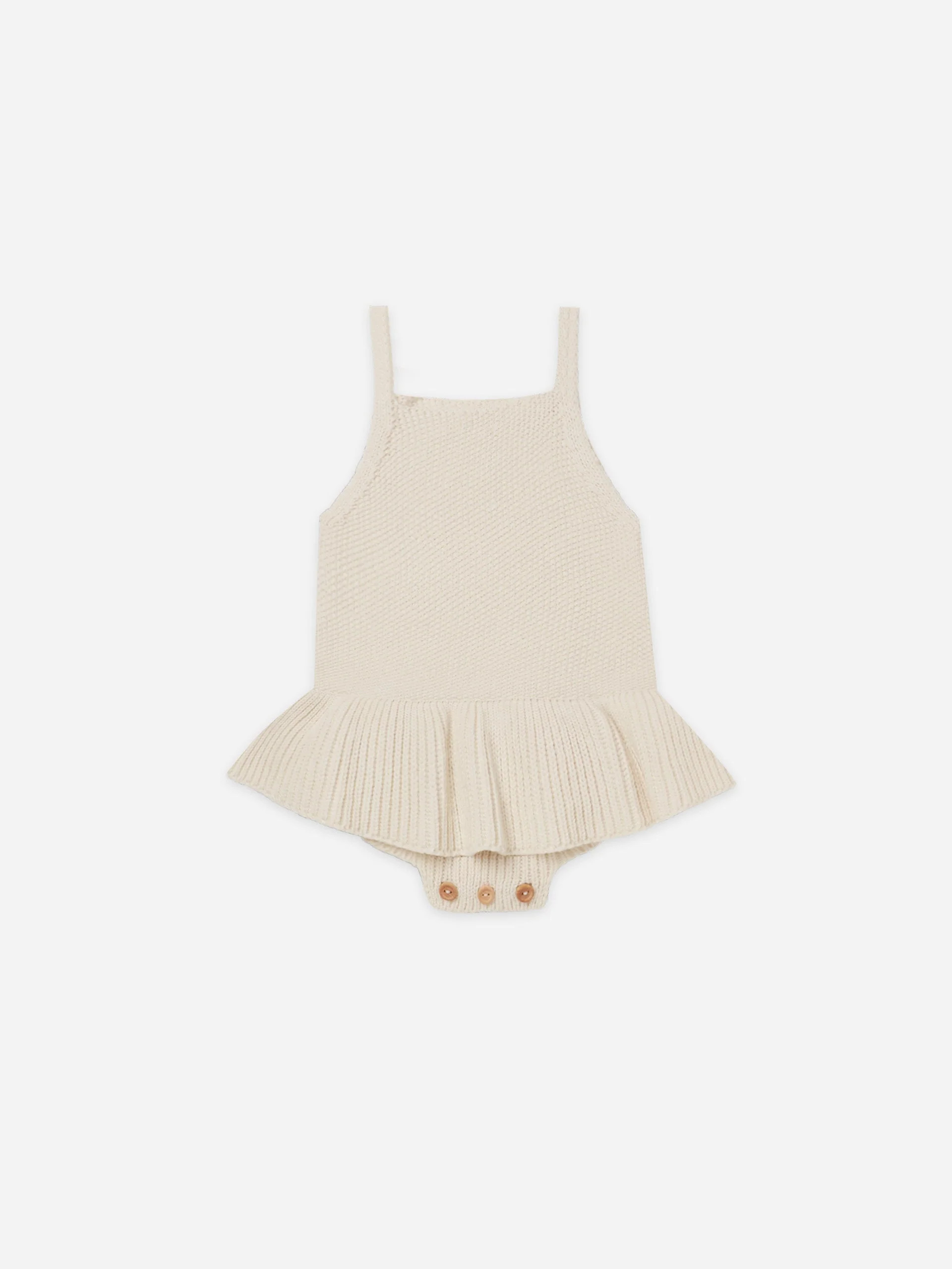 Knit Ruffle Romper | Natural | Rylee + Cru