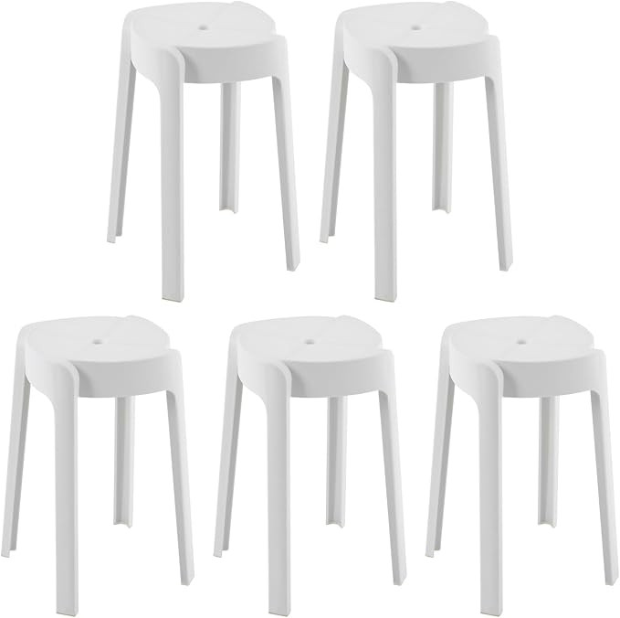 5 Pack Plastic Stack Stools,18 Inch Portable Stackable Chairs,Colorful Nesting Stools for Classro... | Amazon (US)