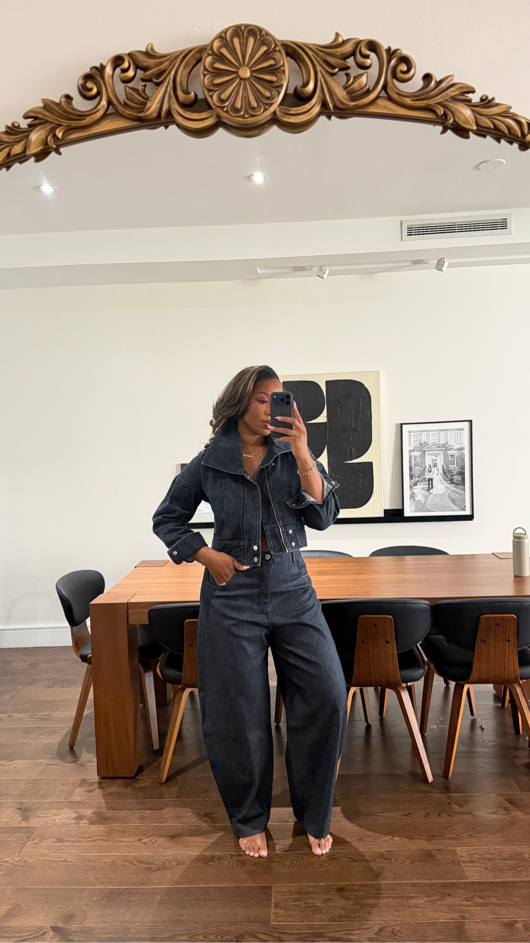 Wearing small jacket(runs big) and size 10 jeans(they run big!! Normal 12/14) and I linked similar ones