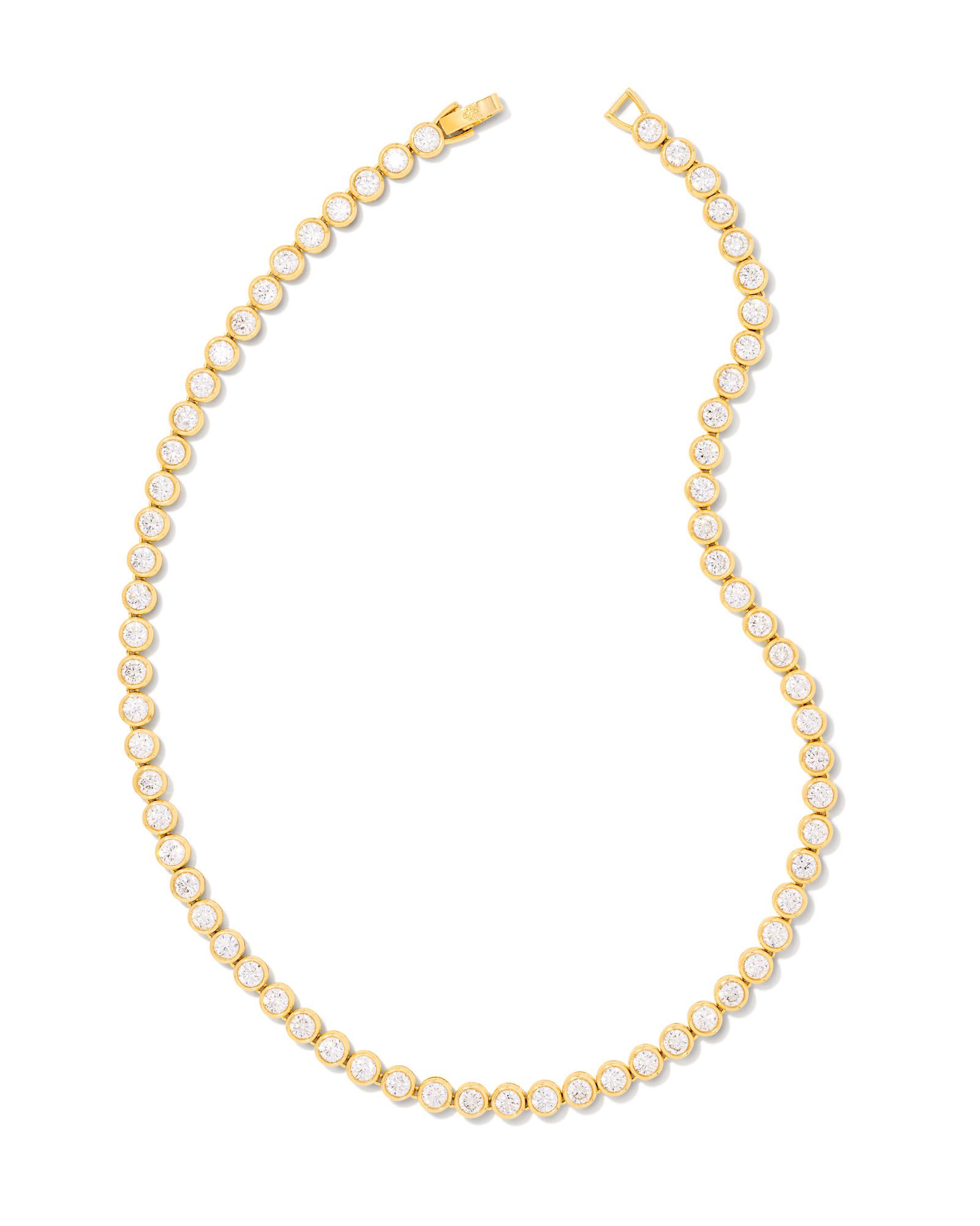 Carmen Gold Tennis Necklace in White Crystal | Kendra Scott | Kendra Scott