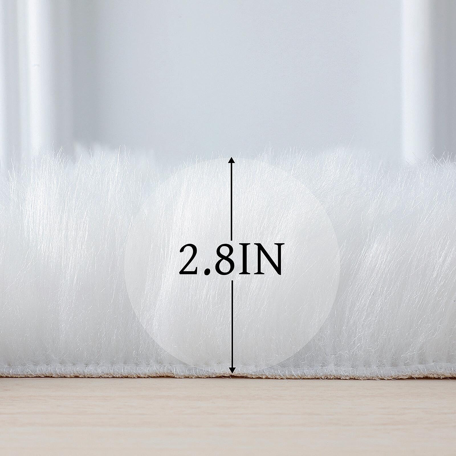 Faux Fur Rug Sheepskin Shag Fluffy Fuzzy White 2x6 ft Runner Rugs for Bedroom Bedside Bed Floor L... | Amazon (US)