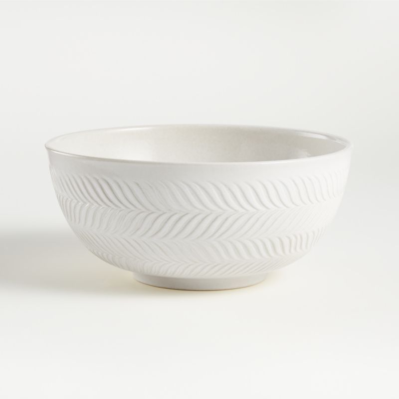 Fern Mid-Century Modern Large White Ceramic Mixing Bowl + Reviews | Crate & Barrel | Crate & Barrel