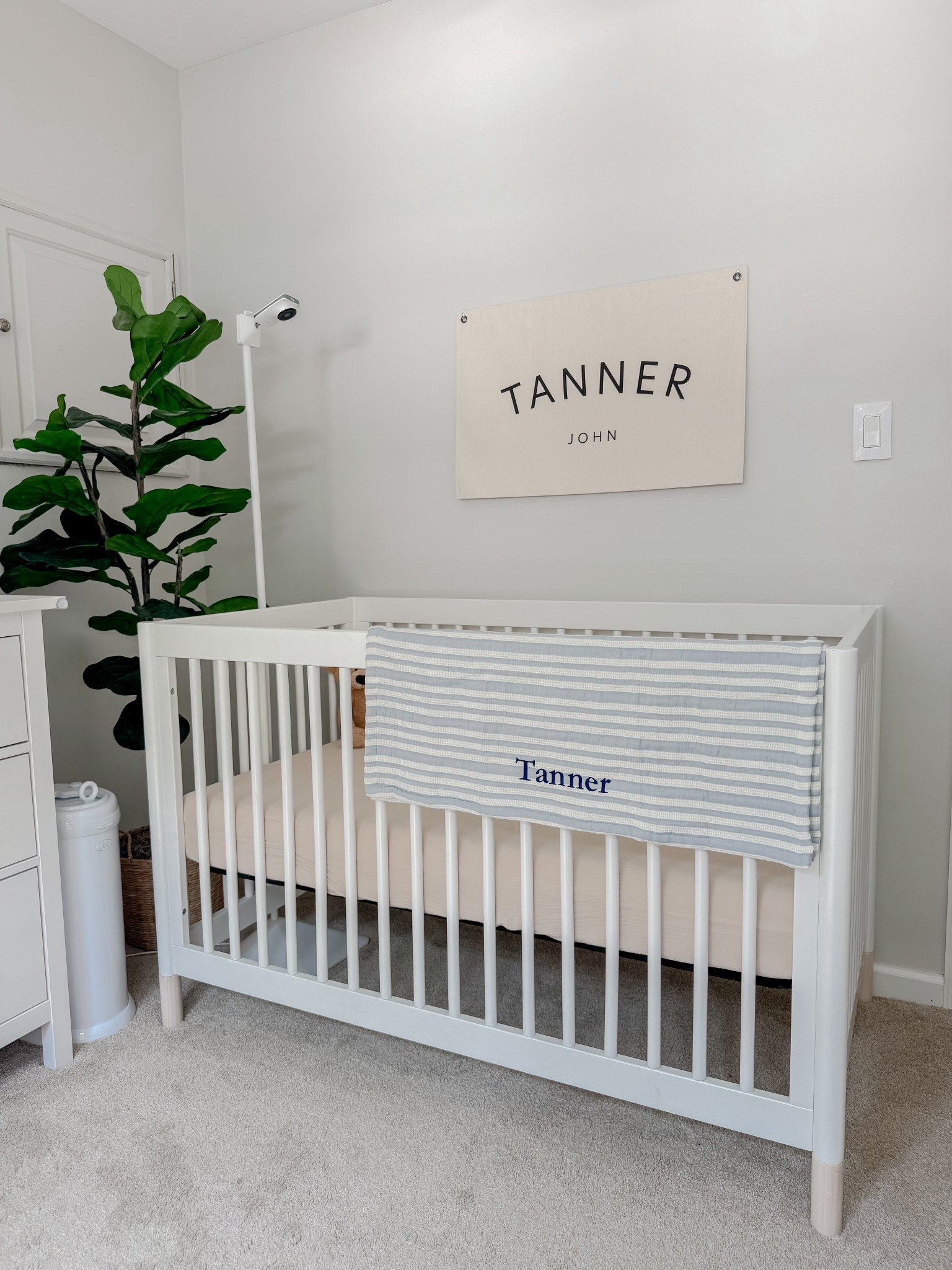 Simple neutral nursery. #nursery #neutralnursery #pbkids #potterybarnkids #boynursery #targetstyle 

#LTKHome #LTKKids #LTKBaby