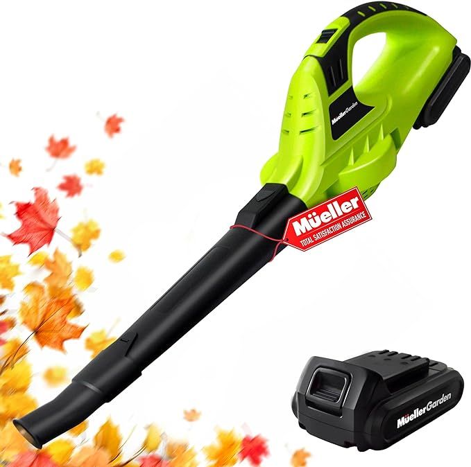 Mueller UltraStorm Cordless Leaf Blower, 20 V Powerful Motor, Electric Leaf Blower for Lawn Care,... | Amazon (US)