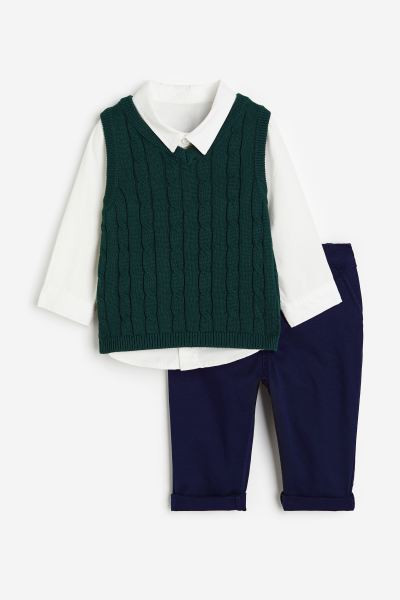 3-piece Set - Dark gray/white - Kids | H&M US | H&M (US + CA)
