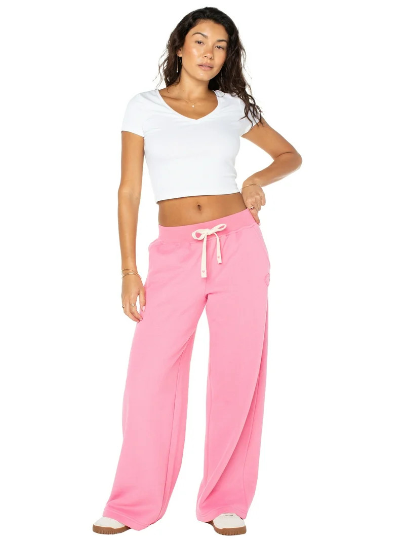 Celebrity Pink Women's and Women's Plus Wide Leg Sweatpants, Sizes XS-4X | Walmart (US)