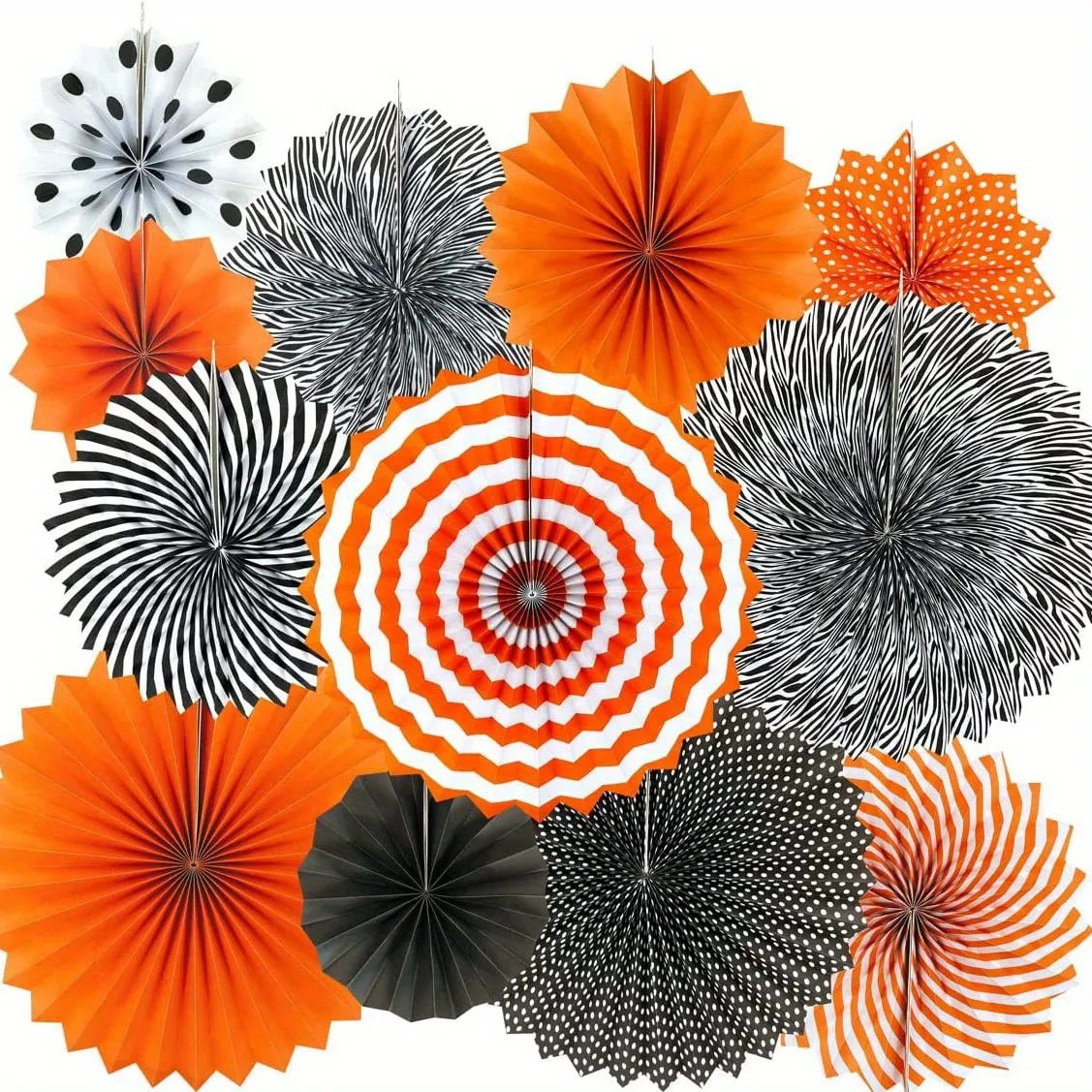 Brighten Up Your Party with These Adorable Black and Orange Hanging Paper Fans! | Temu Affiliate Program