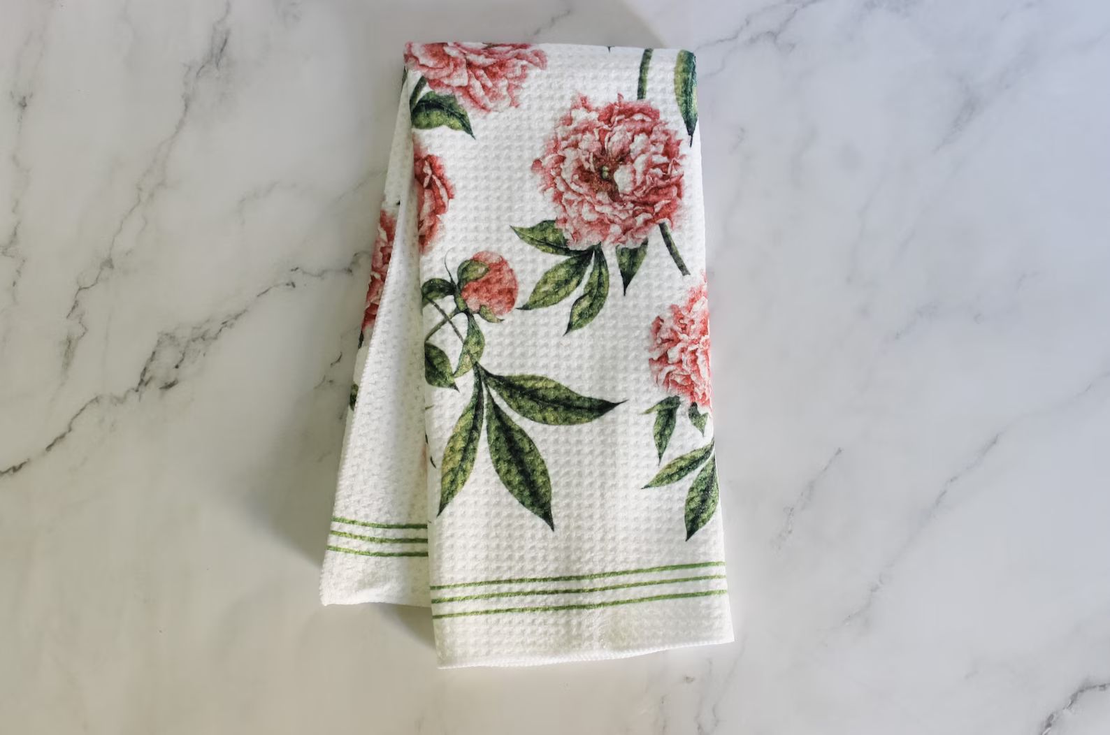 Peony Flower Dish Towel - Handmade Kitchen Towel Tea Towel Dish Towel  - 16''x24'' | Etsy (US)