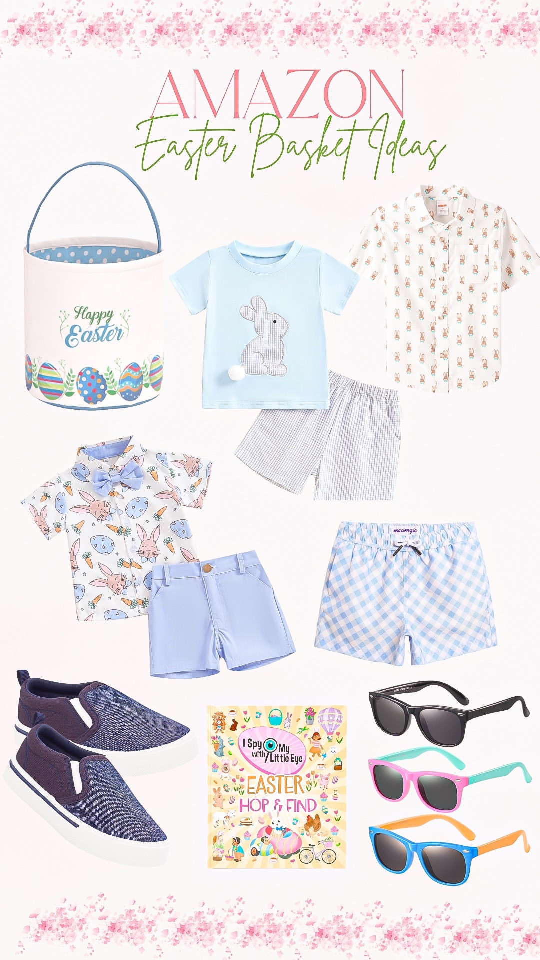 Amazon - Easter basket ideas 💛🐰

Boy Easter basket, Amazon gift guide, Easter gift ideas, Easter gift guide, little boy clothes, kids clothes, boy shoes, boy sunglasses 

#LTKFamily #LTKFindsUnder50 #LTKKids