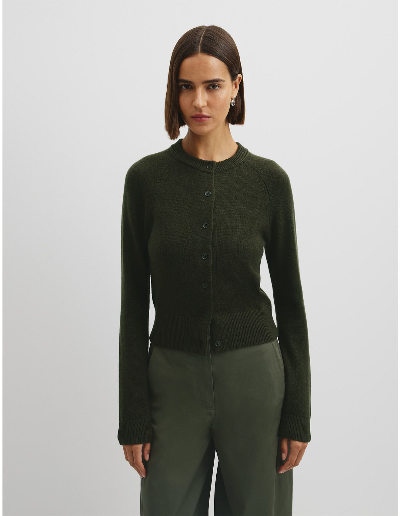 Country Road Cotton Cashmere Crew Neck Cardigan | David Jones | David Jones (Australia & New Zealand)