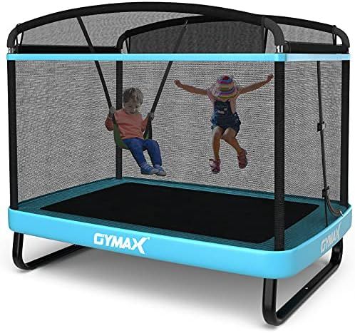 6FT Kids Trampoline with Swing, ASTM Approved Rectangle Recreational Trampoline with Enclosure Sa... | Amazon (US)
