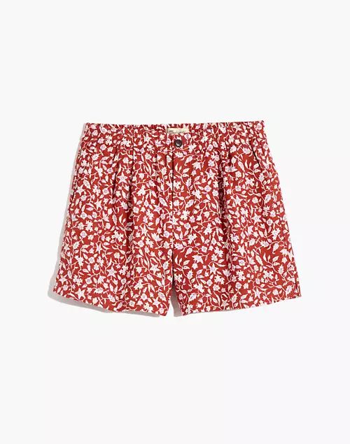 Linen-Blend Track Shorts in Batik Vine | Madewell