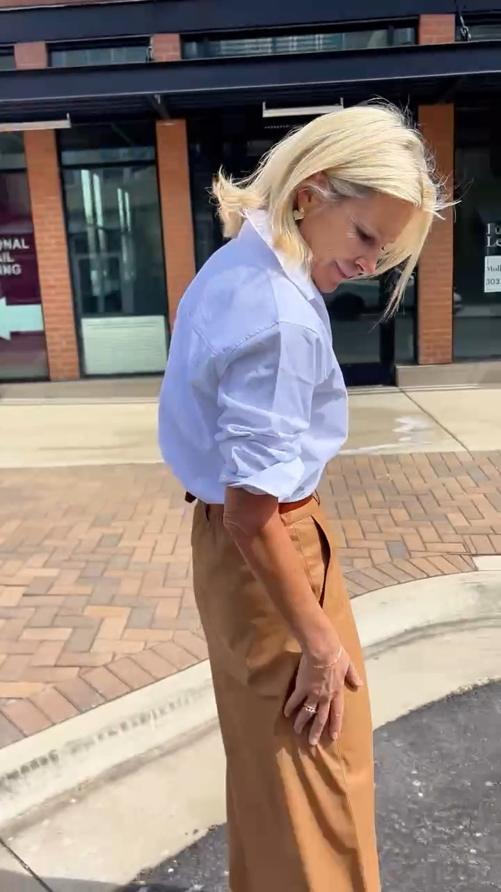 Brochu Walker for the win in an awesome vegan leather midi skirt!  You can totally wear this in the spring or summer-it’s an all year round skirt.  This perfect white button down us a must as are the booties and the belt Love it !  @brochuwalker #brochuwalker 

#LTKover40 #LTKstyletip #LTKmidsize