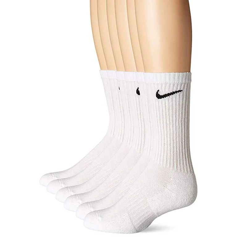 Nike Unisex Everyday Cotton Cushioned Crew Training Socks with DRI-FIT Technology, White (6 Pairs... | Walmart (US)