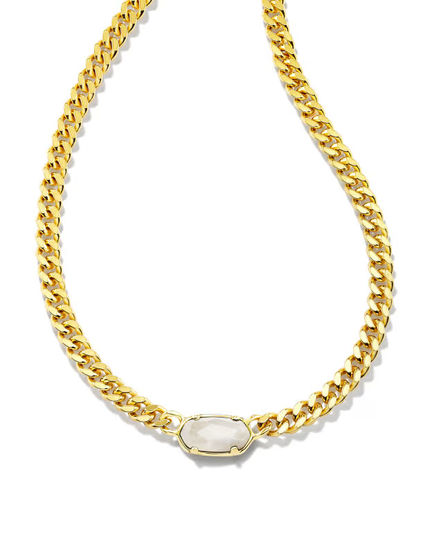 Elisa 18k Gold Vermeil Curb Chain Necklace in Rainbow Moonstone | Kendra Scott | Kendra Scott