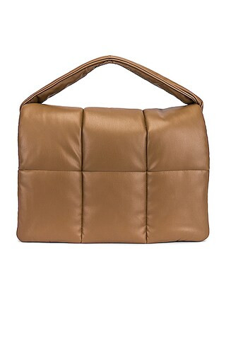 STAND STUDIO Wanda Faux Leather Clutch Bag in Taupe | FWRD | FWRD 