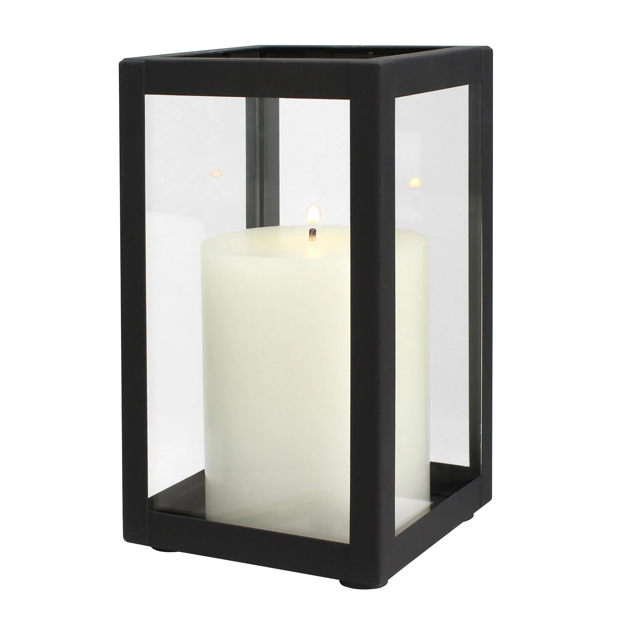 Better Homes & Gardens Indoor Decorative Metal Candle Holder Lantern, Black, Medium | Walmart (US)