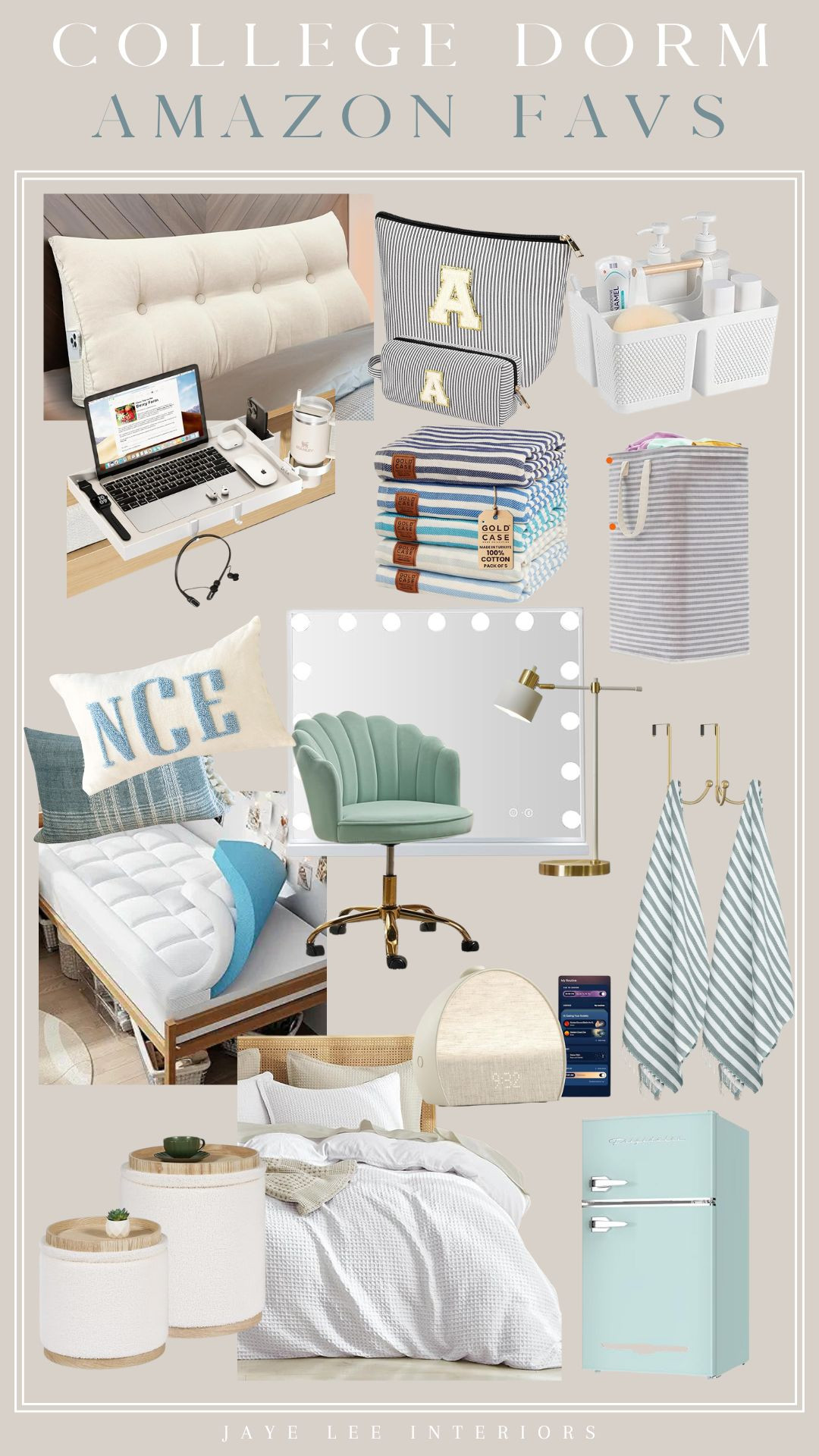 Top Amazon Finds for College Dorms...Dorm room decor, college dorm essentials, dorm decor, dorm room ideas, dorm room interiors, coastal bedroom, wedge pillow headboard, dorm room bed, monogram makeup bag, vanity mirror, turkish towels, retro mini fridge, bedding, memory foam mattress topper, alarm clock, laundry hamper, storage ottoman, throw pillows, storage and moving bags, swivel desk chair, teen room

#LTKHome#LTKStyleTip#LTKKids#LTKSaleAlert #BackToSchool 

 #LTKU #LTKFindsUnder50 #LTKautumn
