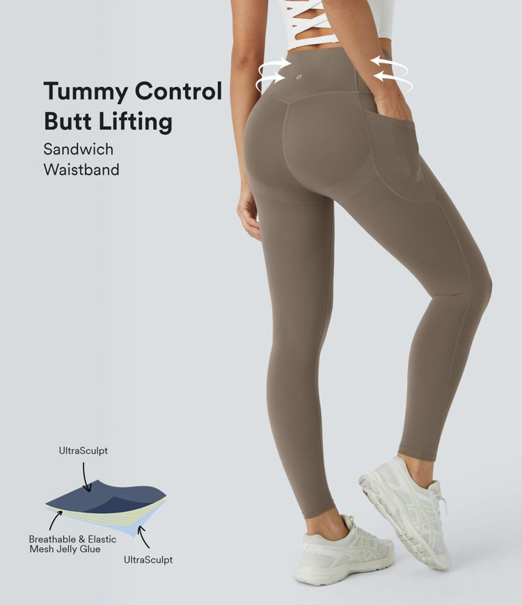 Women’s Halara UltraSculpt™ SoCinched High Waisted Butt Lifting Tummy Control Side Pocket Sha... | HALARA