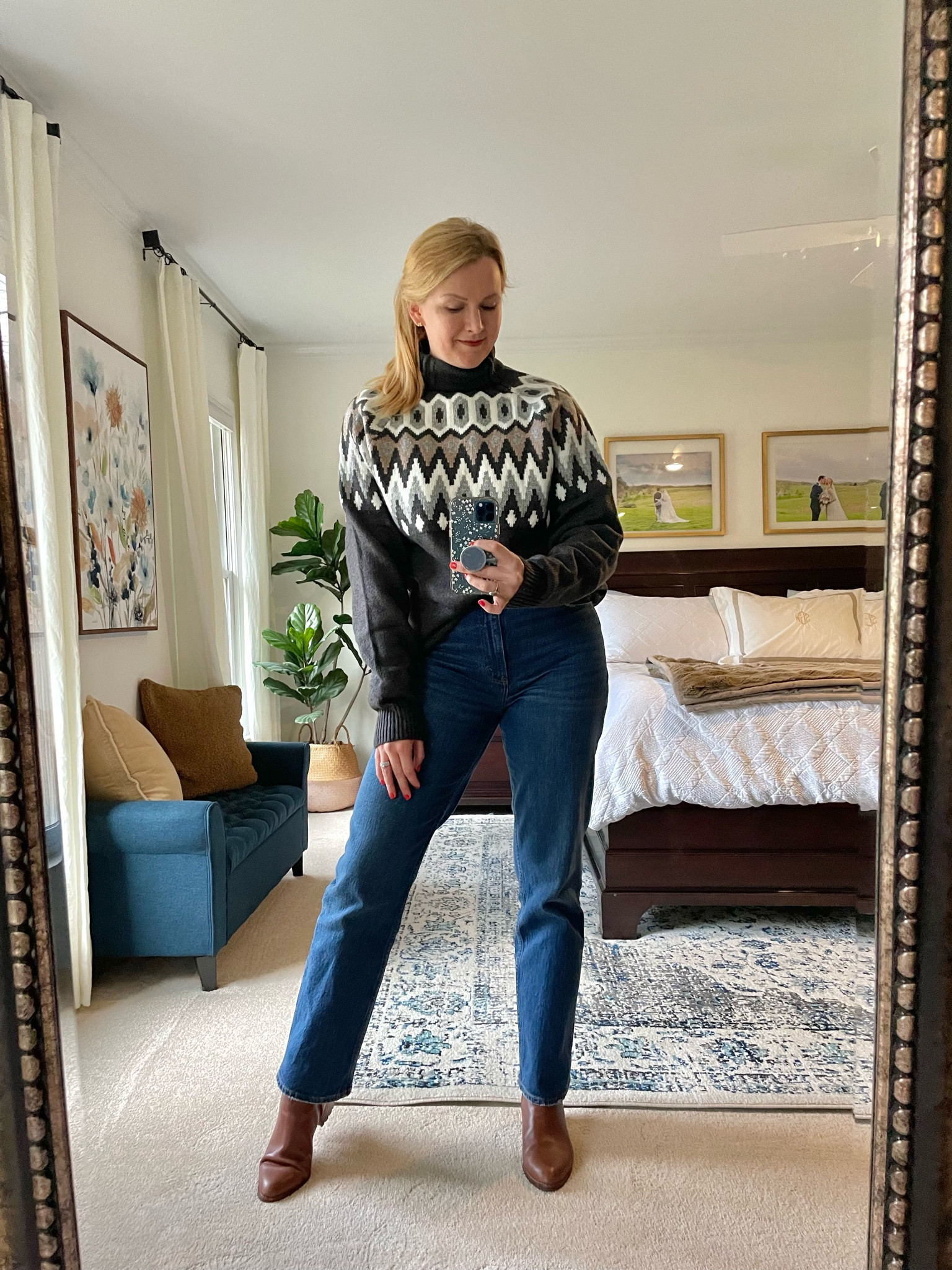 Fair isle sweater. Wearing my normal size. Fit is oversized 

Holiday sweater. Holiday style. Thanksgiving outfit idea

#LTKSeasonal #LTKunder50 #LTKHoliday