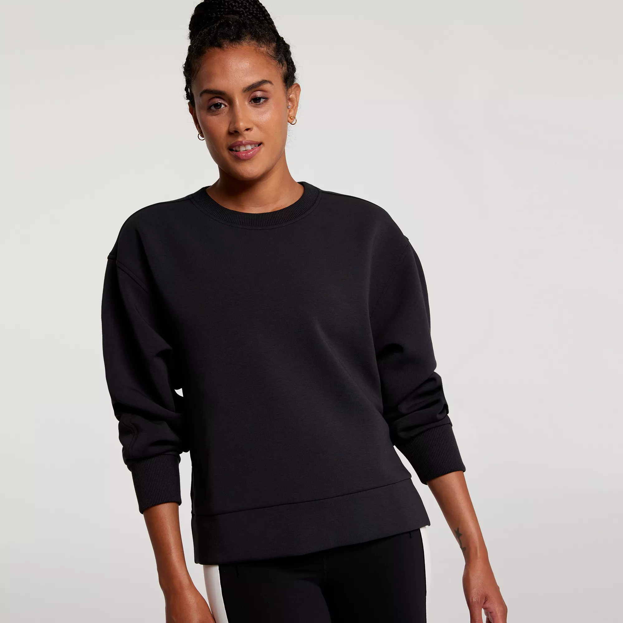 CALIA Women's Soft Scuba Crewneck Sweatshirt, XS, Pure Black | DICK'S Sporting Goods