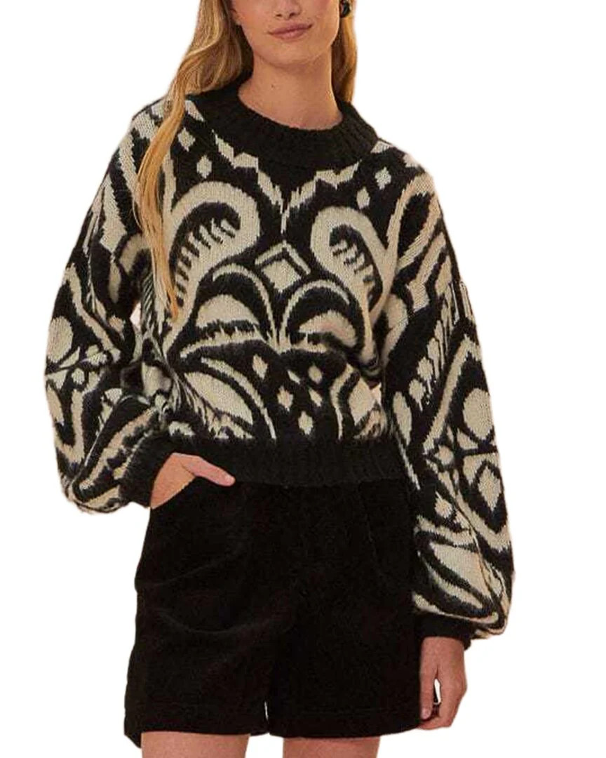Farm Rio Wool-Blend Ikat Knit Sweater | Shop Simon