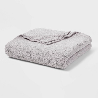 King Cozy Chenille Bed Blanket Gray - Threshold™: Midweight, Knitted, Machine Washable, For All Ages | Target