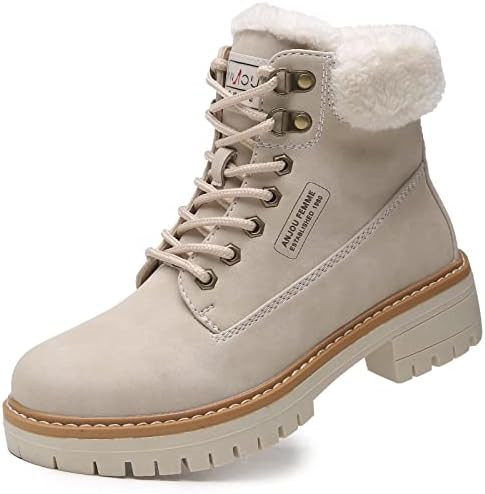 ANJOUFEMME Work Winter Hiking Boots For Women - Womens Snow Outdoor Casual Lace up Ankle Boots Wa... | Amazon (US)