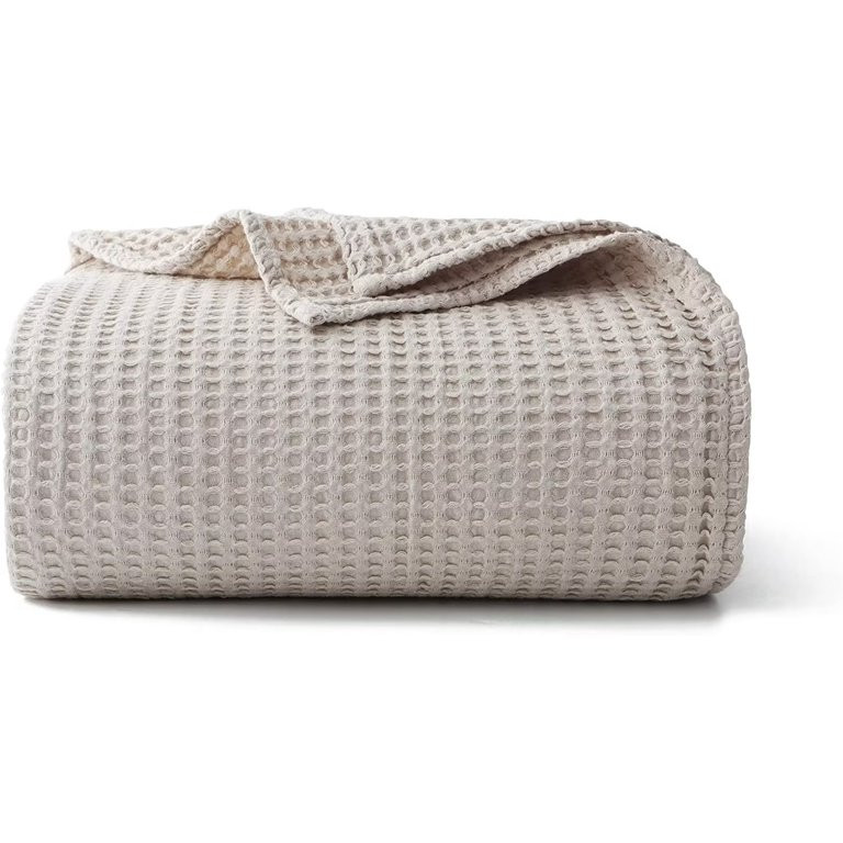 Shunjie.Home 100% Cotton Waffle Bed Blanket Queen Size, Throw Blanket for Couch All Seasons (Beig... | Walmart (US)