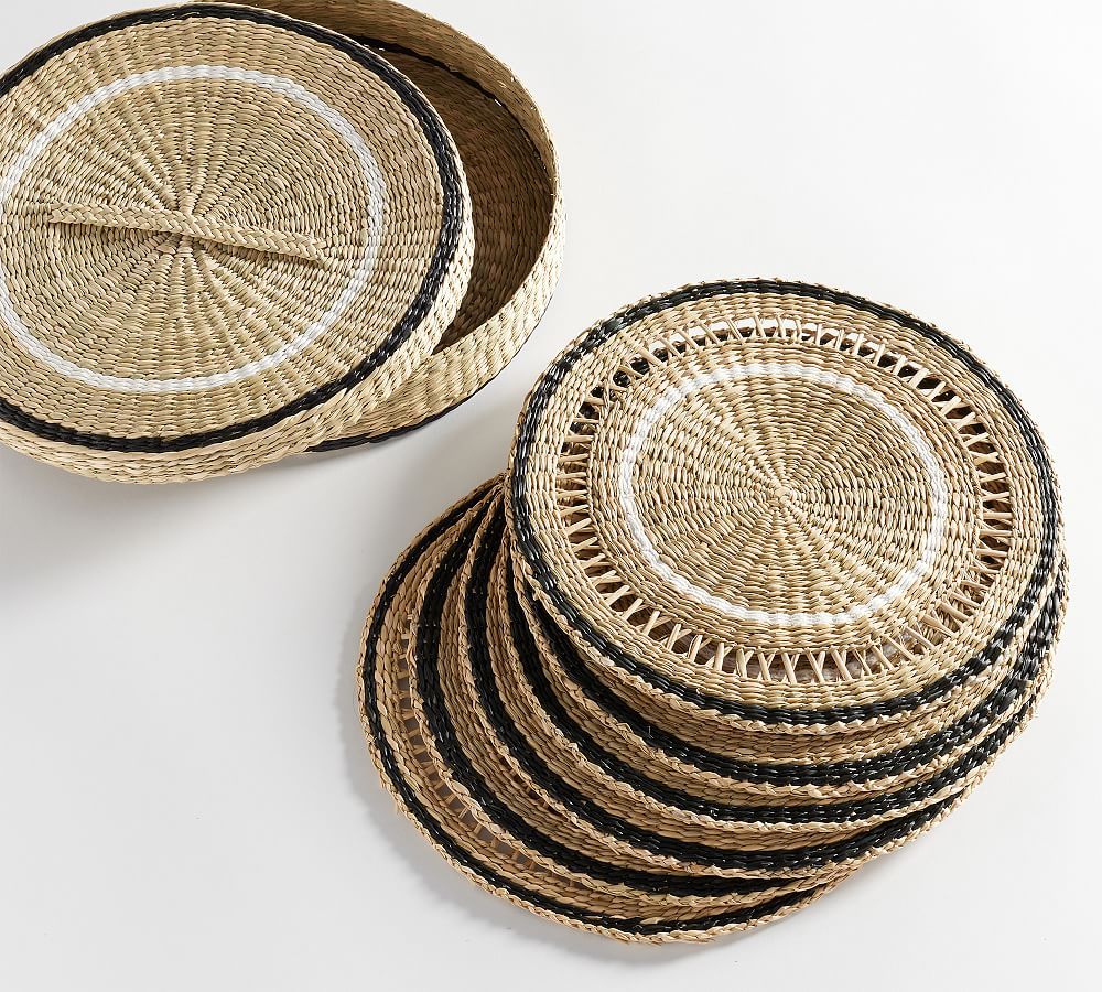 Woven Seagrass Placemats with Holder - Set of 6 | Pottery Barn (US)