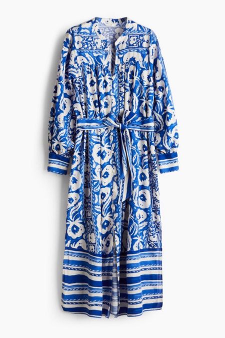 Blue and white patterned kaftan dress 

#LTKSeasonal #LTKstyletip #LTKfindsunder50