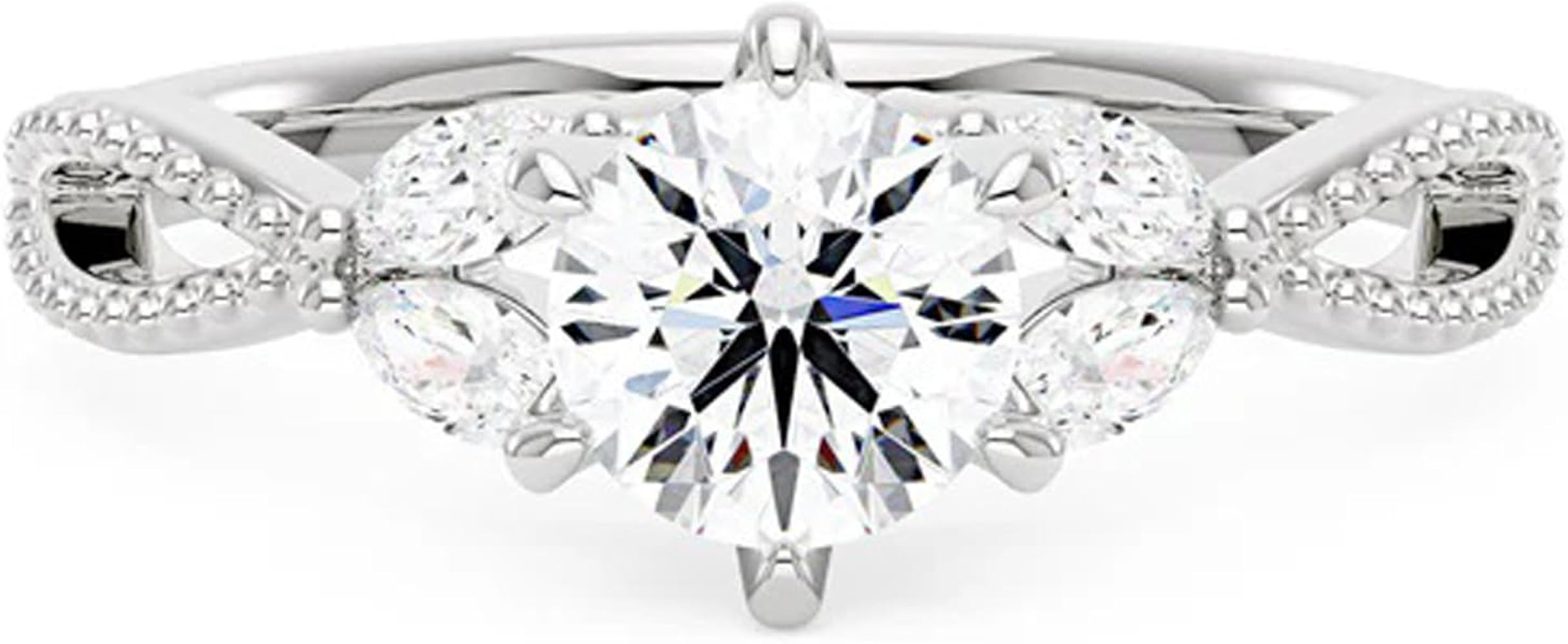 EPI Moissanite Engagement Rings for Women,Promise Rings 925 Sterling Silver with White Gold Plate... | Amazon (US)