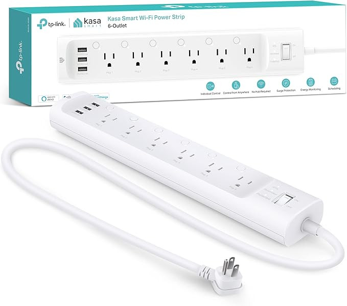 Kasa Smart Plug Power Strip HS300, Surge Protector with 6 Individually Controlled Smart Outlets a... | Amazon (US)