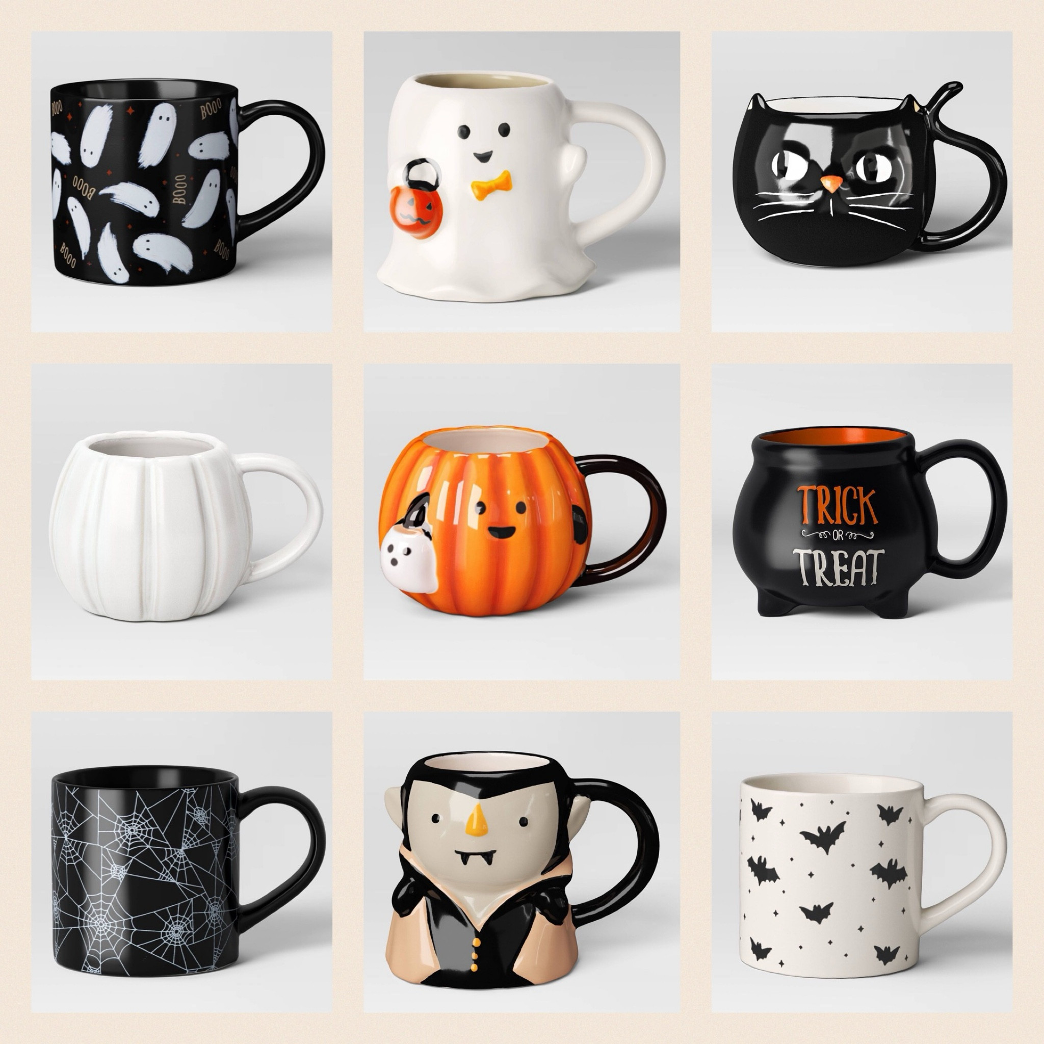 Halloween themed coffee mugs, $5 each. Pumpkins, ghosts, cat, spider webs, vampires, bats, ceramic, Target home
#coffeemugs #halloweengiftidea #halloweenmug #ceramicmug #halloween

#LTKHome #LTKSeasonal #LTKHalloween