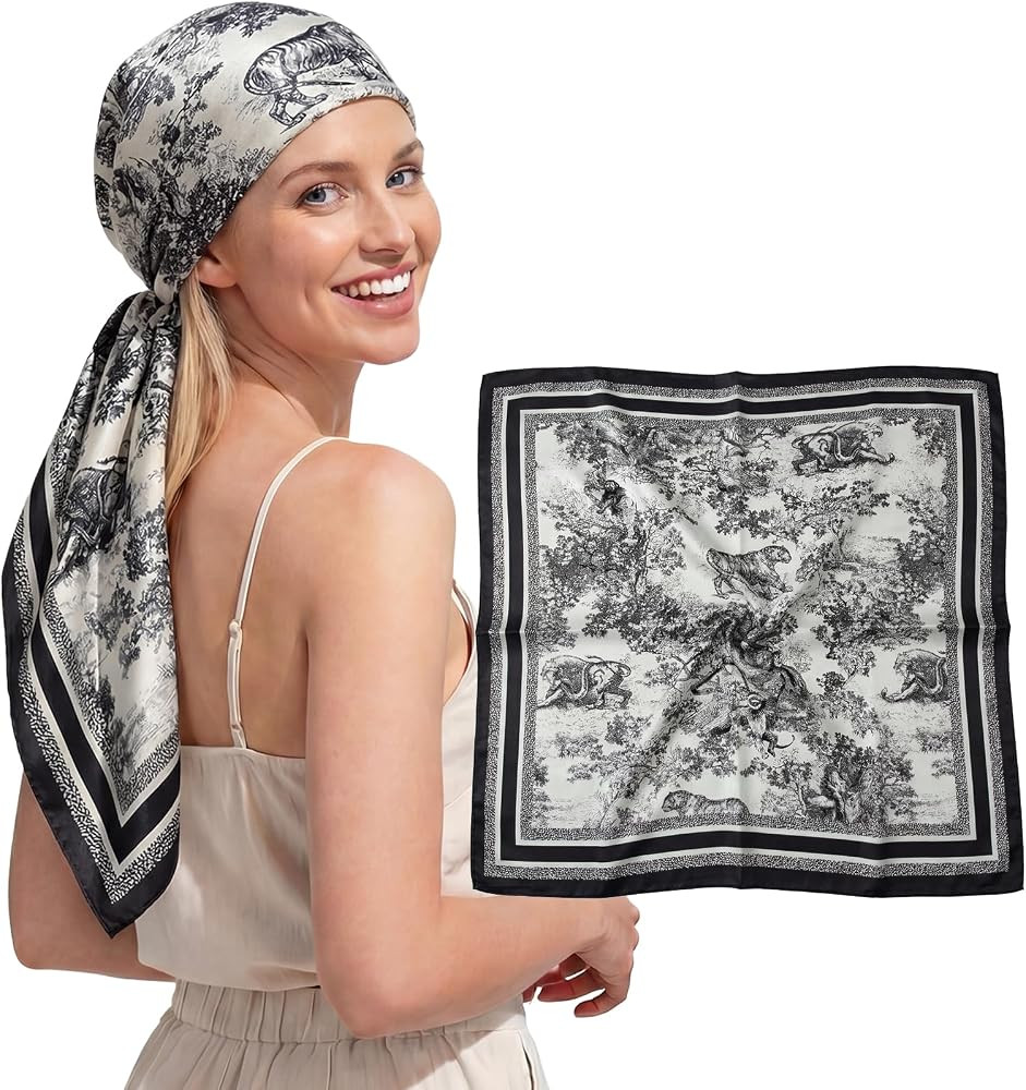 RIIQIICHY Head Scarf for Women Like Silk Scarf Hair Scarf Printed Square Scarf Bandanas for Women... | Amazon (US)