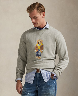 Men's Long-Sleeve Polo Bear Fleece Sweatshirt | Macy's