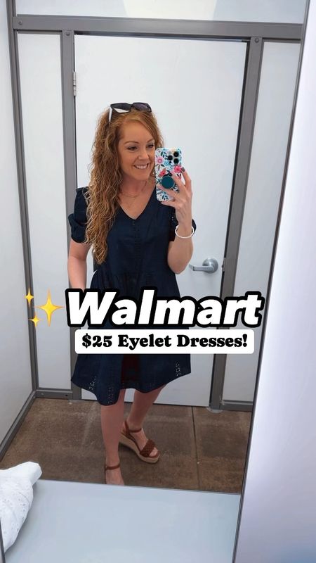 $25 Walmart Time and Tru Women's Eyelet Mini Dress with Puff Sleeves, Sizes XS-XXXL / Mother’s Day dress / graduation dress / wedding guest dress / church dress / wedding shower / baby shower / casual dress / vacation dress / beach dress / white dress 

*Wearing my true size small in both dresses. If in between, size down. 
*Wedge heels- TTS, size 8

#LTKfindsunder50 #LTKwedding #LTKover40